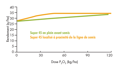 dose et rendement phosphore colza