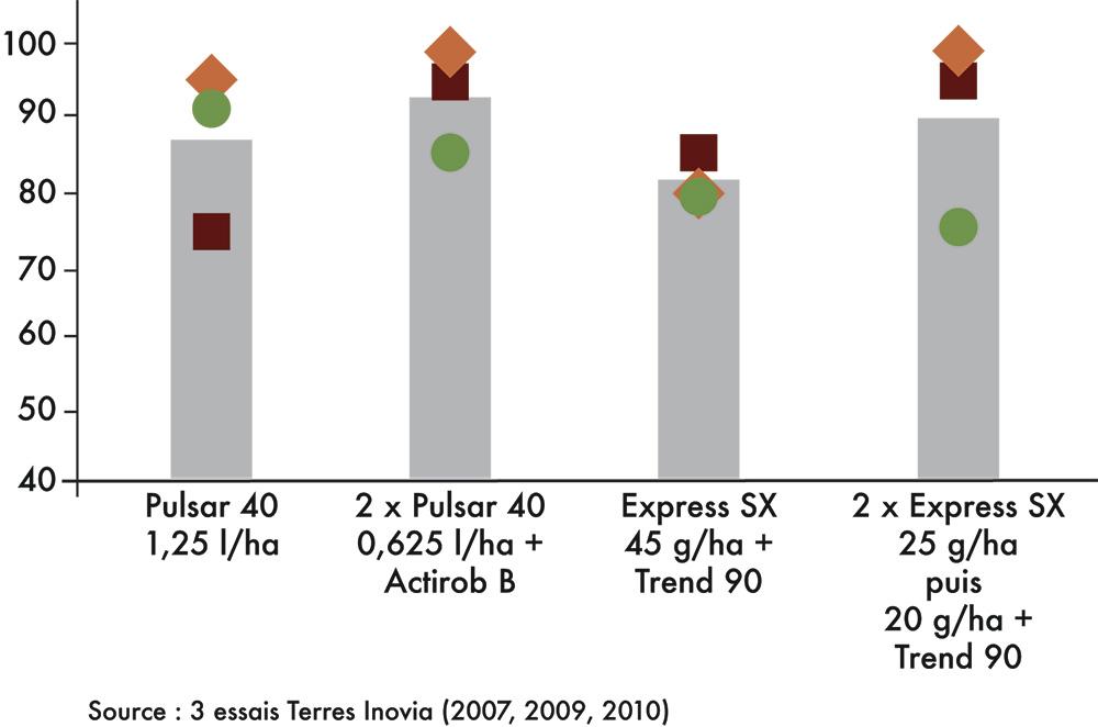  Efficacité de Pulsar 40 et d'Express SX sur xanthium 