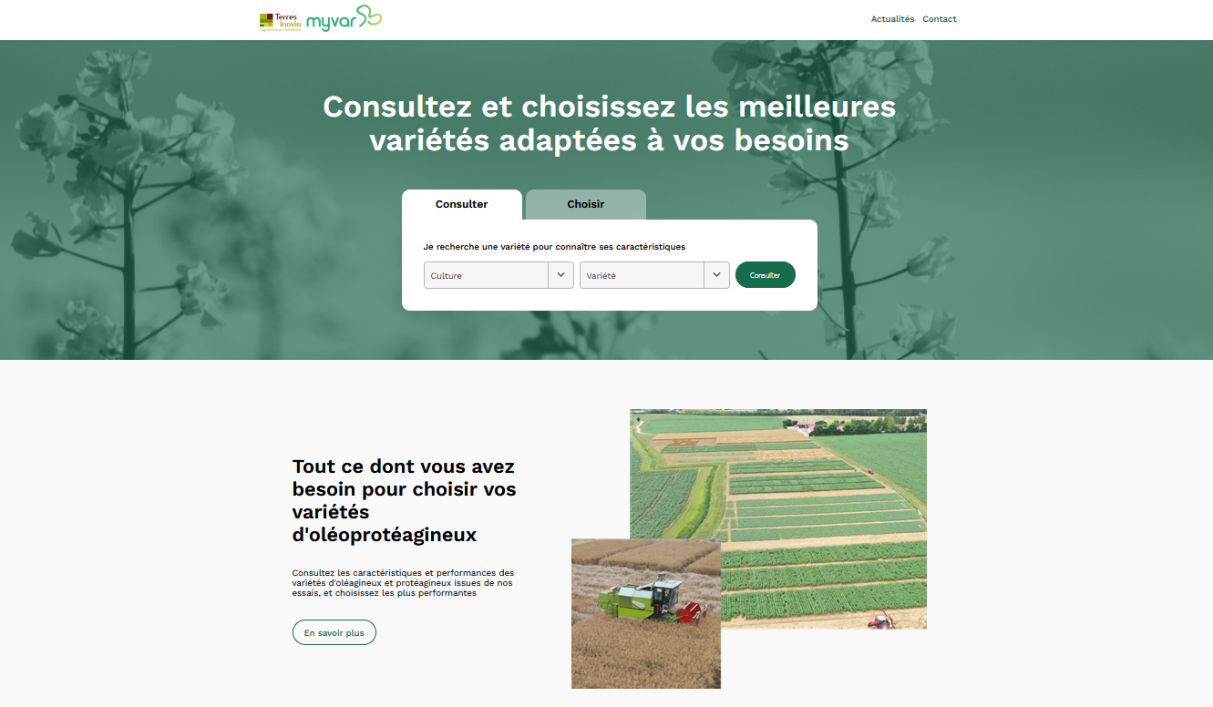 myvar, l’outil d’aide au choix des variétés d’oléagineux, protéagineux et de chanvre