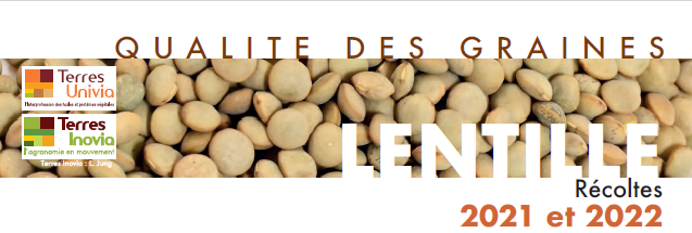 Fiche qualité des graines lentilles 2021 et 2022